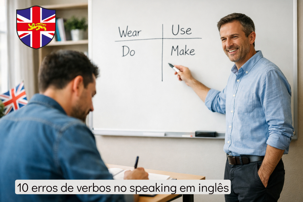 She is using a blue dress? Não! 10 erros de verbos que arruínam o teu speaking
